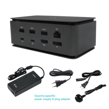 i-tec Metal USB4 Docking station Dual 4K HDMI DP with Power Delivery 80 W + Universal Charger 100 W [USB4DUALDOCK100W]