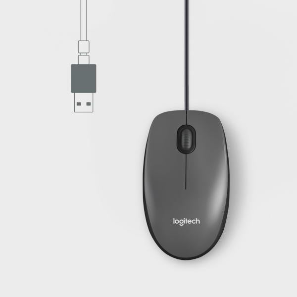 Logitech M100 Wired Mouse - Black [910-006652]