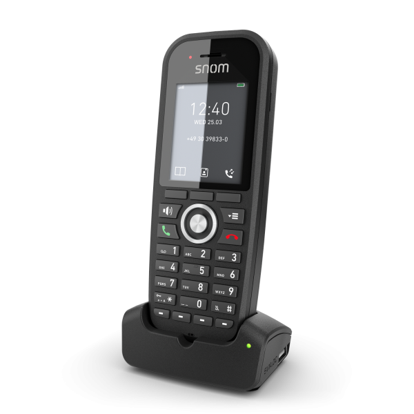 Snom M30 DECT handset for DoubleCell M400 e M900. B/W screen, 22 hours in conversation, rugged, integrated belt clip 00004607 [00004607]