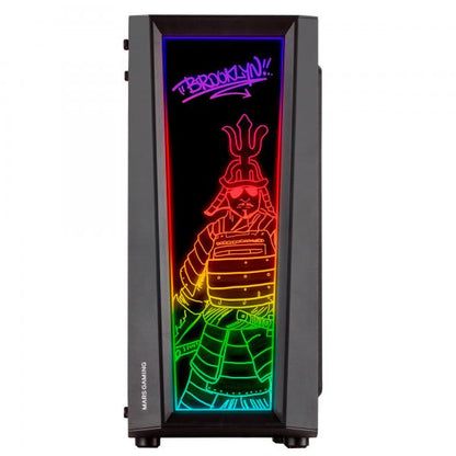 MARSGAMING CASE MID TOWER MC-ART BLACK DUAL GLASS DRAWING ART SYST. 12CM FR [MCART]