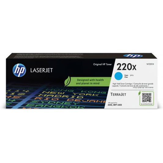 Cartucho de tóner cian original HP LaserJet 220X [W2201X]