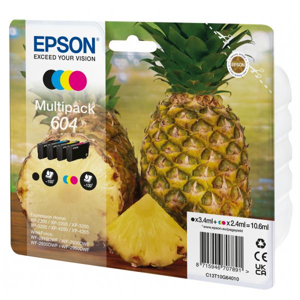 Epson 604 cartuccia d'inchiostro 4 pz Originale Resa standard Nero, Ciano, Magenta, Giallo [C13T10G64020]