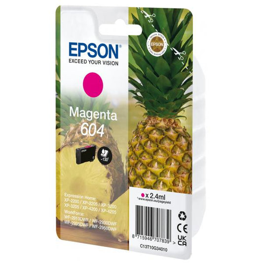 Epson 604 cartuccia d'inchiostro 1 pz Originale Resa standard Magenta [C13T10G34020]