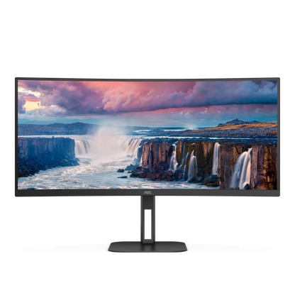 MONITOR CURVO AOC 34 LED VA WQHD 21:9 4MS 300 CDM, AJUSTE DE ALTURA, DOCK USB-C, DP/HDMI, MULTIMEDIA [CU34V5C/BK]