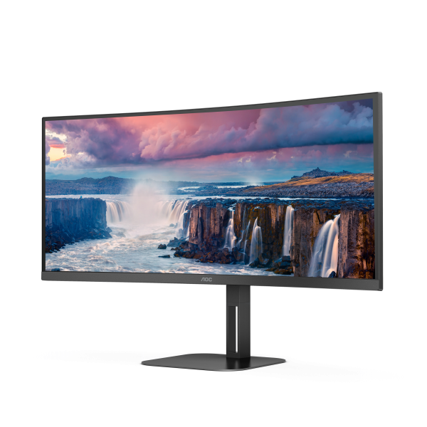 AOC MONITOR CURVO 34 LED VA WQHD 21:9 4MS 300 CDM, REG ALTEZZA, USB-C DOCK, DP/HDMI, MULTIMEDIALE [CU34V5C/BK]