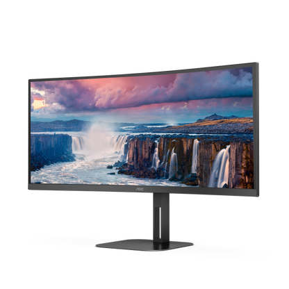 AOC MONITOR CURVO 34 LED VA WQHD 21:9 4MS 300 CDM, REG ALTEZZA, USB-C DOCK, DP/HDMI, MULTIMEDIALE [CU34V5C/BK]