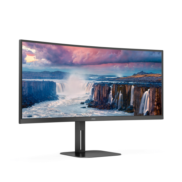 AOC MONITOR CURVO 34 LED VA WQHD 21:9 4MS 300 CDM, REG ALTEZZA, USB-C DOCK, DP/HDMI, MULTIMEDIALE [CU34V5C/BK]