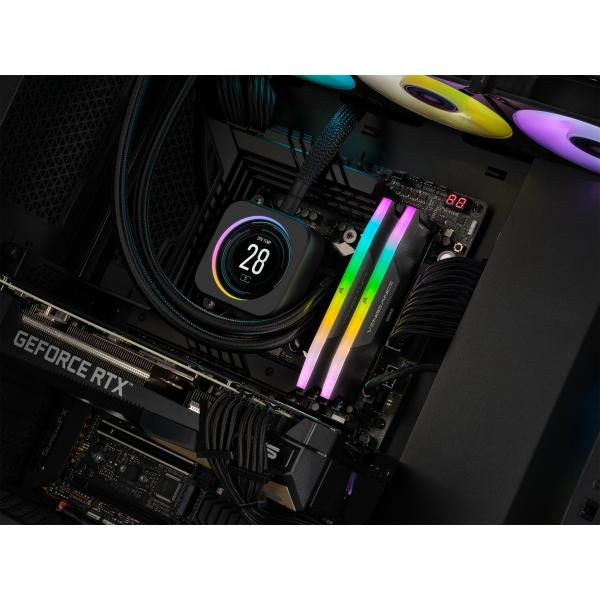 CORSAIR RAM VENGEANCE RGB DDR5 32GB 2X16GB DDR5 6000 PC5-48000 C36 1.35V DESKTOP MEMORY - BLACK [CMH32GX5M2D6000C36]