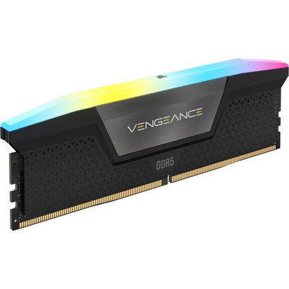 CORSAIR RAM VENGEANCE RGB DDR5 32GB 2X16GB DDR5 6000 PC5-48000 C36 1.35V DESKTOP MEMORY - BLACK [CMH32GX5M2D6000C36]