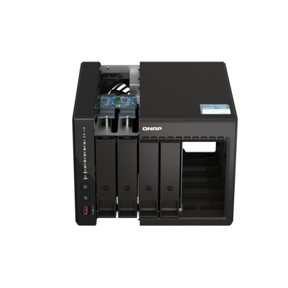 QNAP TS-453E NAS Tower Collegamento ethernet LAN Nero J6412 [TS-453E-8G]