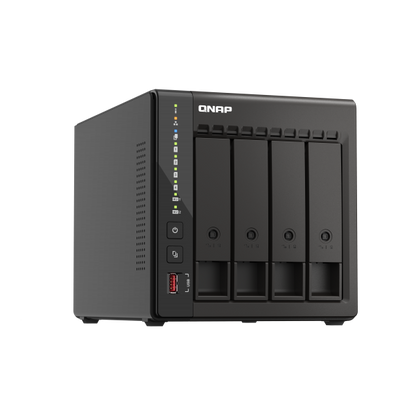 QNAP TS-453E NAS Tower Collegamento ethernet LAN Nero J6412 [TS-453E-8G]