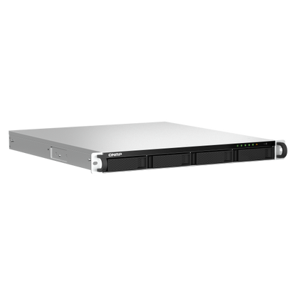 QNAP NAS 4-Bay 1U rackmount NAS, Intel Celeron N5105/N5095 quad-core, burst up to 2.9 GHz, 8GB DDR4 RAM (2 x SODIMM slots, max 16GB total), 4 x 3.5"/2.5" SATA 6Gb/s drive bays, 1 x PCIe Gen3 [TS-464U-RP-8G]