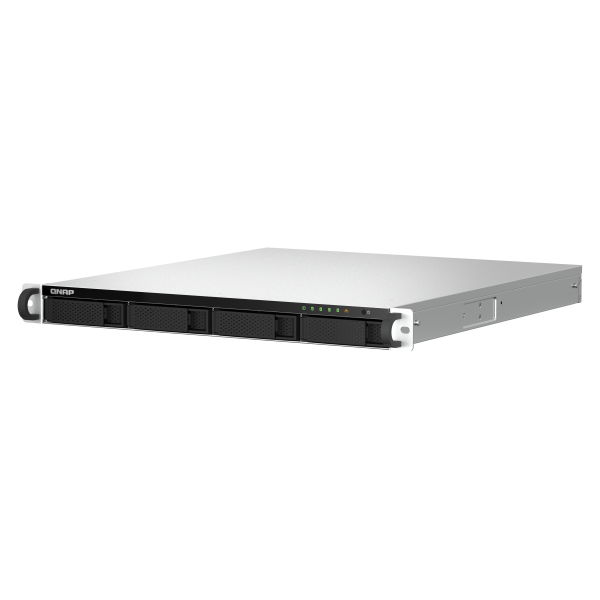 QNAP NAS 4-Bay 1U rackmount NAS, Intel Celeron N5105/N5095 quad-core, burst up to 2.9 GHz, 8GB DDR4 RAM (2 x SODIMM slots, max 16GB total), 4 x 3.5"/2.5" SATA 6Gb/s drive bays, 1 x PCIe Gen3 [TS-464U-RP-8G]