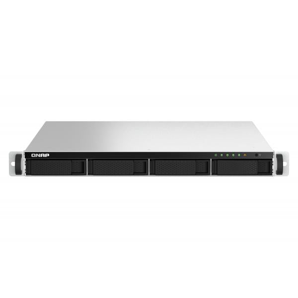 QNAP NAS 4-Bay 1U rackmount NAS, Intel Celeron N5105/N5095 quad-core, burst up to 2.9 GHz, 8GB DDR4 RAM (2 x SODIMM slots, max 16GB total), 4 x 3.5"/2.5" SATA 6Gb/s drive bays, 1 x PCIe Gen3 [TS-464U-RP-8G]