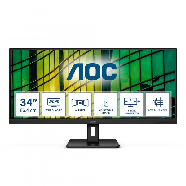 AOC U34E2M Monitor PC 86,4 cm (34") 3440 x 1440 Pixel Wide Quad HD Nero [U34E2M]