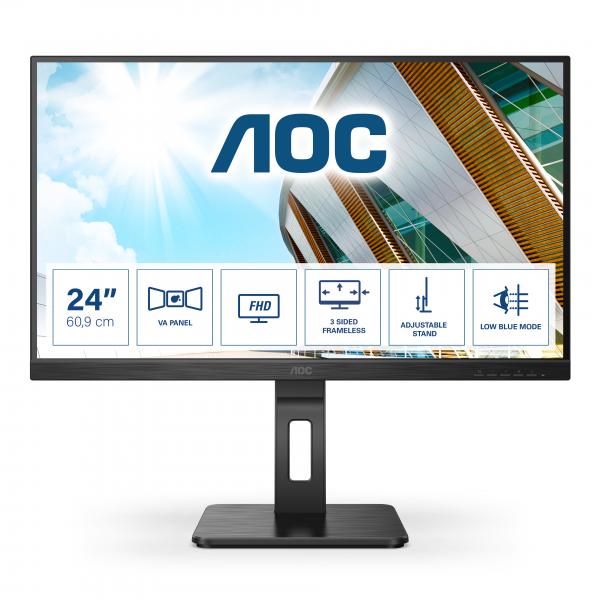 AOC P2 24P2QM pantalla LED 60,5 cm (23.8") 1920 x 1080 Pixeles Full HD Negro [24P2QM]