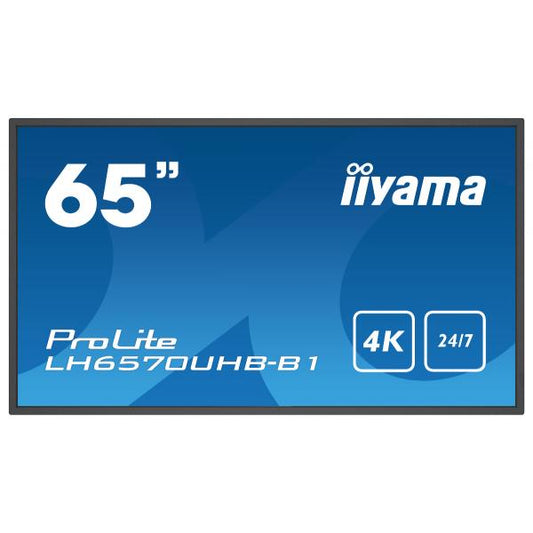 Iiyama ProLite 65 inch - 4K Ultra HD Professional Digital Signage Display - 3840x2160 [LH6570UHB-B1]