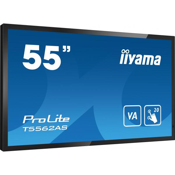 iiyama T5562AS-B1 visualizzatore di messaggi Pannello piatto interattivo 138,7 cm (54.6") VA 500 cd/m 4K Ultra HD Nero Touch screen Processore integrato Android 8.0 24/7 [T5562AS-B1]