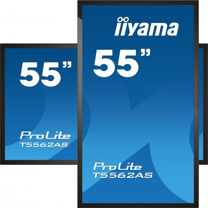 iiyama T5562AS-B1 visualizzatore di messaggi Pannello piatto interattivo 138,7 cm (54.6") VA 500 cd/m 4K Ultra HD Nero Touch screen Processore integrato Android 8.0 24/7 [T5562AS-B1]