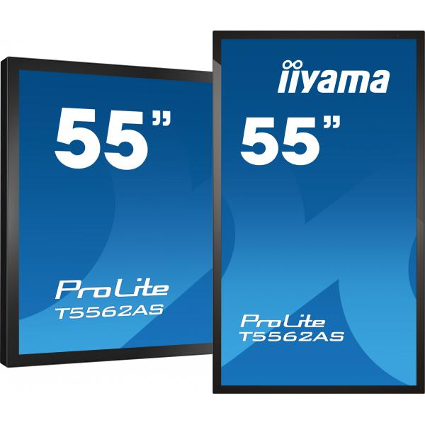 iiyama T5562AS-B1 visualizzatore di messaggi Pannello piatto interattivo 138,7 cm (54.6") VA 500 cd/m 4K Ultra HD Nero Touch screen Processore integrato Android 8.0 24/7 [T5562AS-B1]