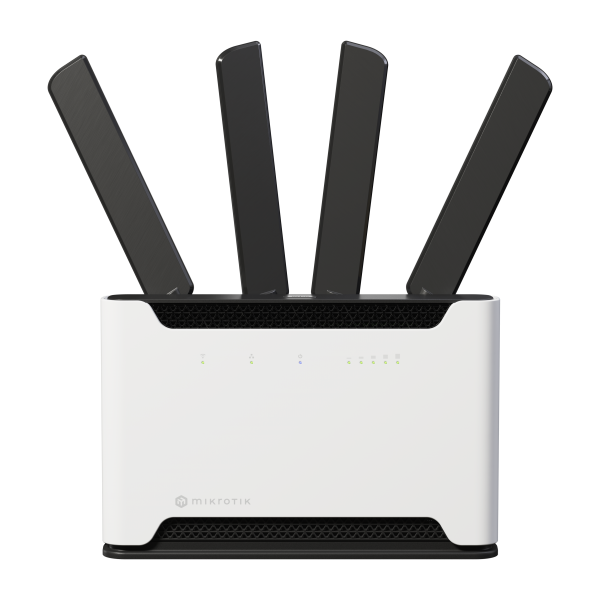 Mikrotik, Chateau 5G ax kit with Quad-Core IPQ-6010 1.8 GHz CPU, 1GB RAM, 1 x 2.5 Gigabit LAN, 4 x Gigabit LAN, two wireless interfaces (built-in 2.4GHz 802.11ax two chain wireless, built-in [S53UG+M-5HaxD2HaxD-TC&RG502Q-EA]