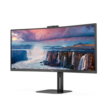 AOC MONITOR CURVO 34 LED VA WQHD 21:9 4MS 300 CDM, ALTEZZA, WEBCAM, USB-C, DP/HDMI, MULTIMEDIALE [CU34V5CW]