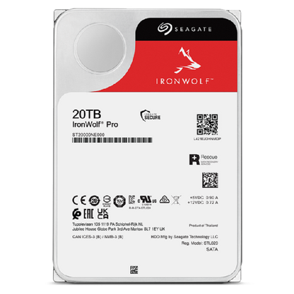 Seagate IronWolf Pro ST20000NT001 disco rigido interno 20 TB 7200 Giri/min 256 MB 3.5" [ST20000NT001]