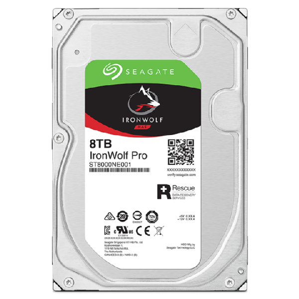 Seagate IronWolf Pro ST8000NT001 disco rigido interno 8 TB 7200 Giri/min 256 MB 3.5" Serial ATA III [ST8000NT001]