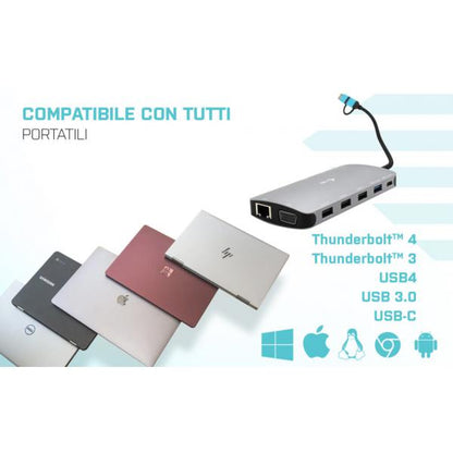 I-TEC DOCKING STATION USB 3.0 USB-C/TB3 3X DISPLAY METAL NANO DOCK WITH LAN, PD 100 W [CANANOTDOCKPD]