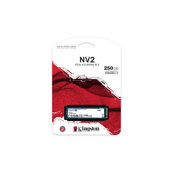 KINGSTON SSD INTERNO NV2 NVM 250GB M.2 PCIe 4.0 R/W 3000/1300 [SNV2S/250G]