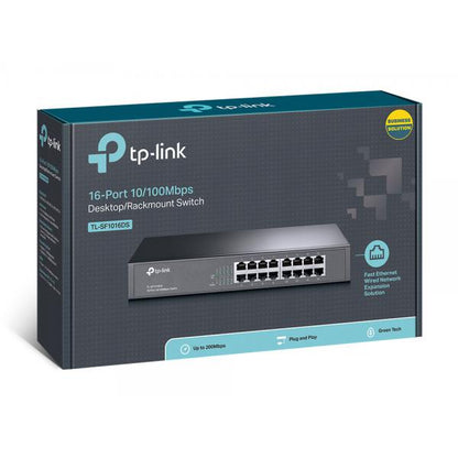 TP-Link TL-SF1016DS switch di rete Non gestito Fast Ethernet (10/100) 1U Nero [TL-SF1016DS]