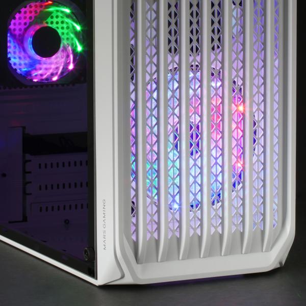 MARSGAMING CASE MICRO-ATX MC-S2W 2*FRGB FAN WIND FRONT MESH USB3 WHITE [MC-S2W]