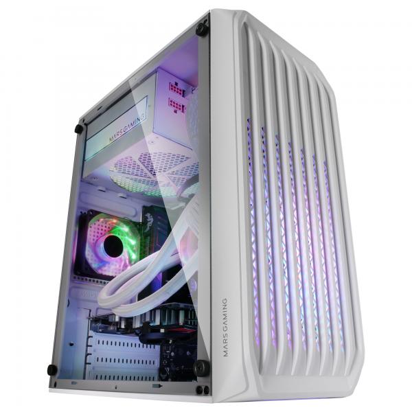 MARSGAMING CASE MICRO-ATX MC-S2W 2*FRGB FAN WIND FRONT MESH USB3 WHITE [MC-S2W]