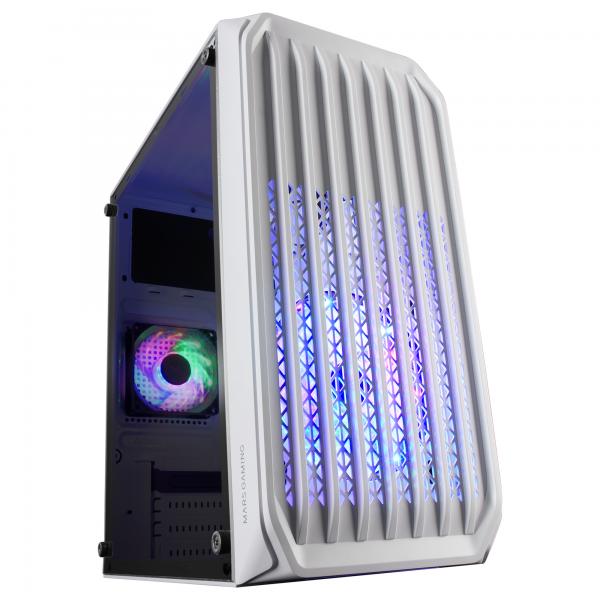 MARSGAMING CASE MICRO-ATX MC-S2W 2*FRGB FAN WIND FRONT MESH USB3 WHITE [MC-S2W]