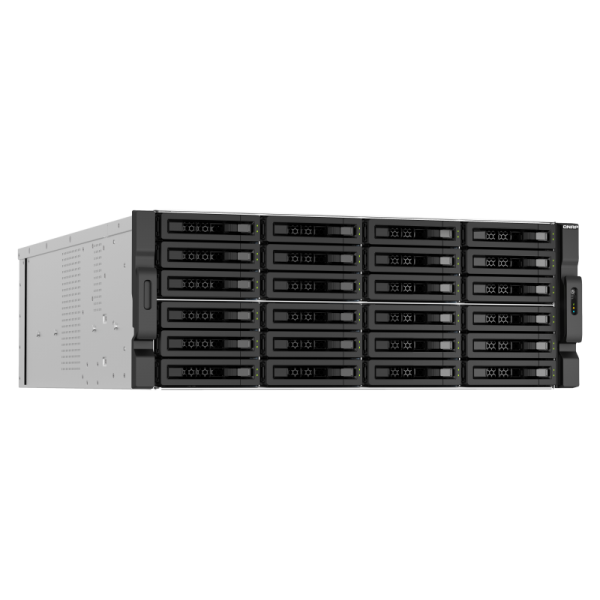 QNAP NAS - 30-Bay 4U rackmount NAS, Intel Xeon E-2378 8 cores / 16 threads 2.6 GHz processor (boost up to 4.8 GHz), 64 GB ECC DDR4 (x2 da 32GB), 24 x 2.5"/3.5" SATA 6Gbps HDD/SSD + 6 x 2.5 [TS-h3087XU-RP-E2378-64G]