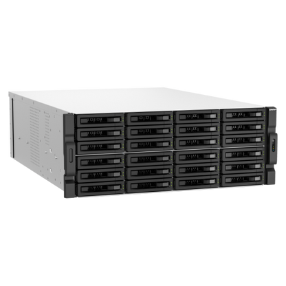 QNAP NAS - 30-Bay 4U rackmount NAS, Intel Xeon E-2378 8 cores / 16 threads 2.6 GHz processor (boost up to 4.8 GHz), 64 GB ECC DDR4 (x2 da 32GB), 24 x 2.5"/3.5" SATA 6Gbps HDD/SSD + 6 x 2.5 [TS-h3087XU-RP-E2378-64G]