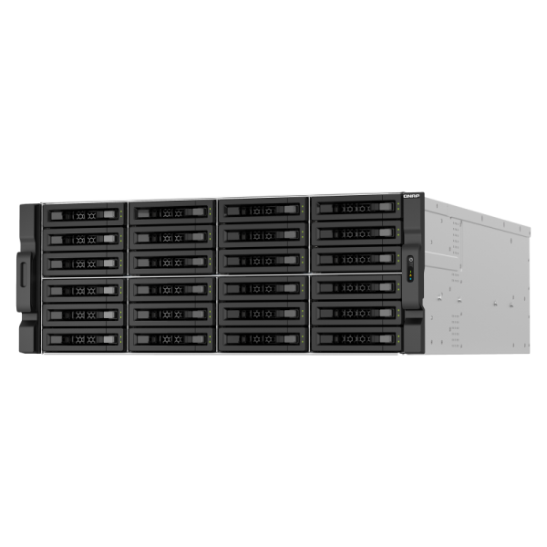 QNAP NAS - 30-Bay 4U rackmount NAS, Intel Xeon E-2378 8 cores / 16 threads 2.6 GHz processor (boost up to 4.8 GHz), 64 GB ECC DDR4 (x2 da 32GB), 24 x 2.5"/3.5" SATA 6Gbps HDD/SSD + 6 x 2.5 [TS-h3087XU-RP-E2378-64G]