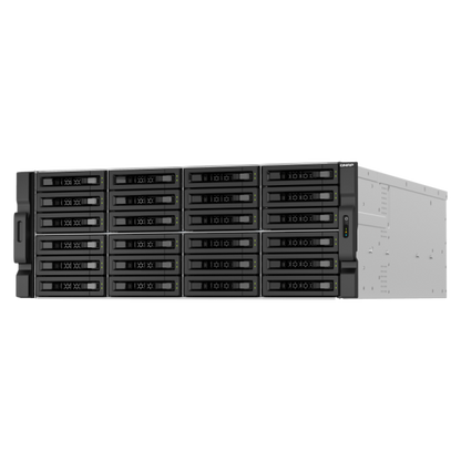 QNAP NAS - 30-Bay 4U rackmount NAS, Intel Xeon E-2378 8 cores / 16 threads 2.6 GHz processor (boost up to 4.8 GHz), 64 GB ECC DDR4 (x2 da 32GB), 24 x 2.5"/3.5" SATA 6Gbps HDD/SSD + 6 x 2.5 [TS-h3087XU-RP-E2378-64G]