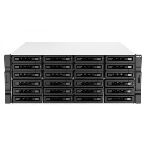 QNAP NAS - 30-Bay 4U rackmount NAS, Intel Xeon E-2378 8 cores / 16 threads 2.6 GHz processor (boost up to 4.8 GHz), 64 GB ECC DDR4 (x2 da 32GB), 24 x 2.5"/3.5" SATA 6Gbps HDD/SSD + 6 x 2.5 [TS-h3087XU-RP-E2378-64G]