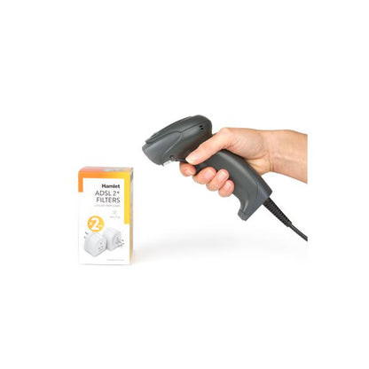 Hamlet HBCS2D100US barcode scanner Portable 1D/2D CMOS barcode reader Gray [HBCS2D100US] 