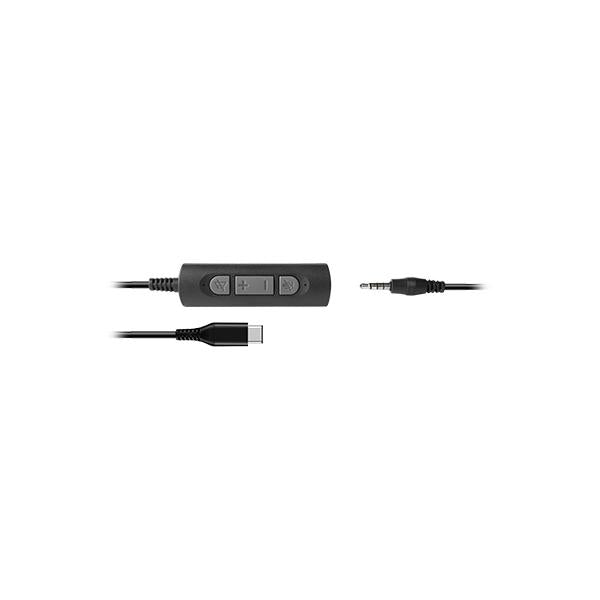 Hamlet HHEADM-CJM headphones and earphones Wired Overhead Office USB type-C Black [HHEADM-CJM]