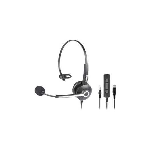 Hamlet HHEADM-CJM headphones and earphones Wired Overhead Office USB type-C Black [HHEADM-CJM]