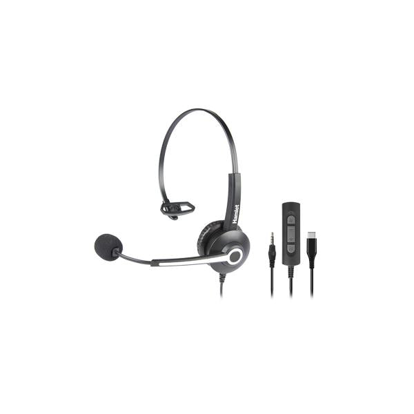 Hamlet HHEADM-CJM headphones and earphones Wired Overhead Office USB type-C Black [HHEADM-CJM]