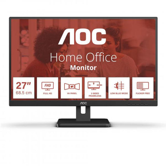 AOC MONITOR 27 LED VA FHD 16:9 4MS 300 CDM, VGA/DP/HDMI, MULTIMEDIALE [27E3UM]