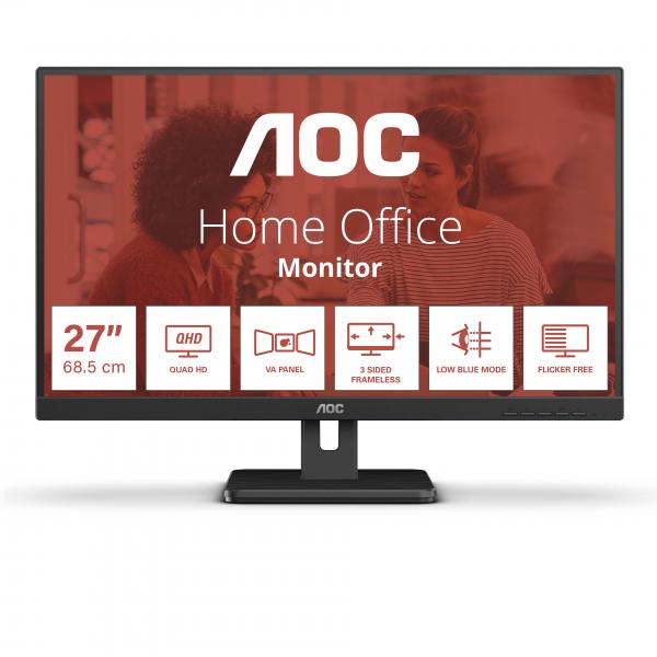 AOC E3 Q27E3UAM Monitor para PC 68,6 cm (27") 2560 x 1440 Pixeles Quad HD Negro [Q27E3UAM]