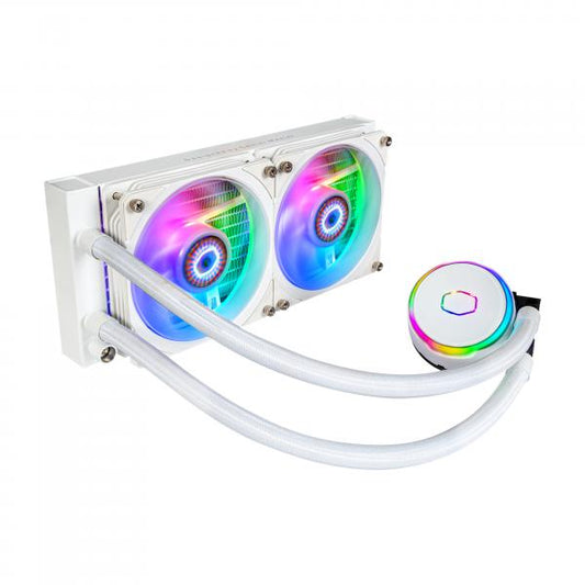 Cooler Master MasterLiquid PL240 Flux White Edition Computer Case Liquid cooling kit 12 cm White [MLY-D24M-A23PZ-RW] 