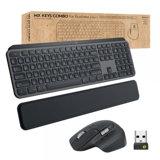 Logitech MX Keys combo for Business Gen 2 tastiera Mouse incluso RF senza fili + Bluetooth QWERTY Tedesco Grafite [920-010926]