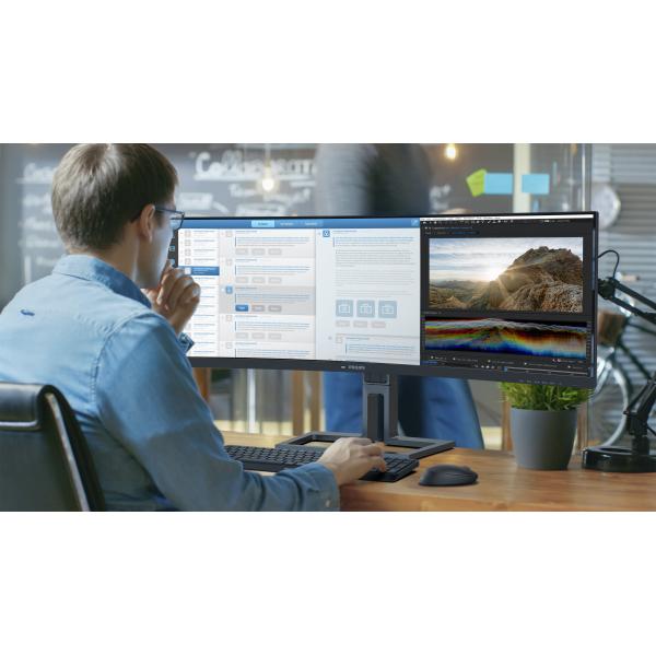 PHILIPS MONITOR CURVO 45 WLED VA 32:9 5120x1440 4MS, DP/HDMI, USB-C DOCKING, REG ALTEZZA, MULTIMEDIA [45B1U6900C]