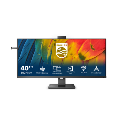 PHILIPS MONITOR 40 WLED VA 21:9 UWQHD 4MS, DP/HDMI, USB-C DOCKING, WEBCAM, REG ALTEZZA, MULTIMEDIAL [40B1U5601H]