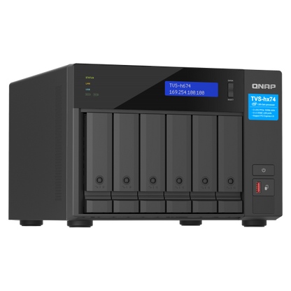 QNAP TVS-h674 NAS Tower Intel Core i3 i3-12100 16 GB DDR4 QuTS hero Nero [TVS-H674-I3-16G]